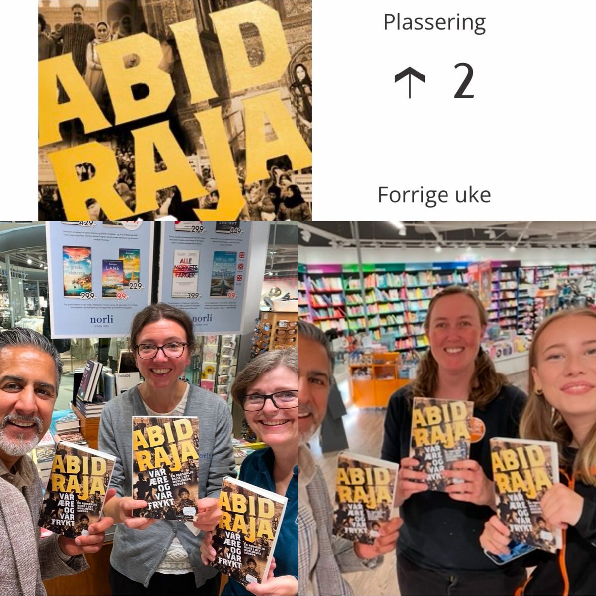 Tusen takk kjære lesere for rause positive tilbakemeldinger på den nye boken min🙏🏽 Nå er den på 2.plass på offisielle bestselgere listen til <a href="/Bokhandlerfor/">Bokhandlerforeningen</a> ♥️ 

Signerte bok? 

Feks via <a href="/NorliBok/">Norli Bokhandel</a> 👉🏽 norli.no/9788202846251?…

Via <a href="/ARKbokhandel/">ARKbokhandel</a> 👉🏽 ark.no/produkt/boker/…