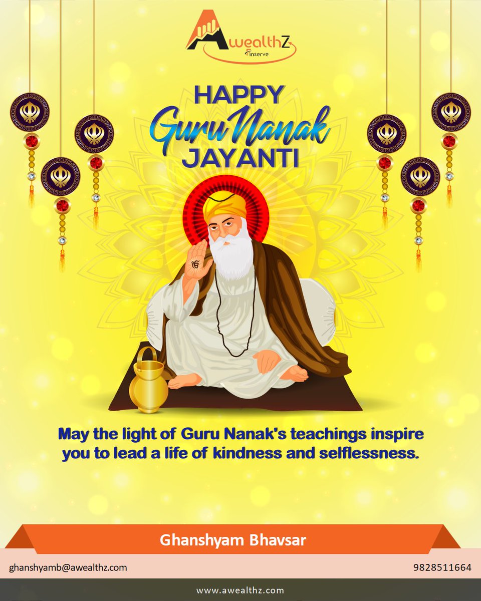 AwealthZFins's tweet image. As we celebrate Guru Nanak Jayanti, let’s spread the message of unity and equality . #GuruNanakJayanti #UnityAndEquality #DivineGuidance To receive your copy of FREE eBook on Financial Freedom u4873.app.goo.gl/VXmYL7uzApMP9r…