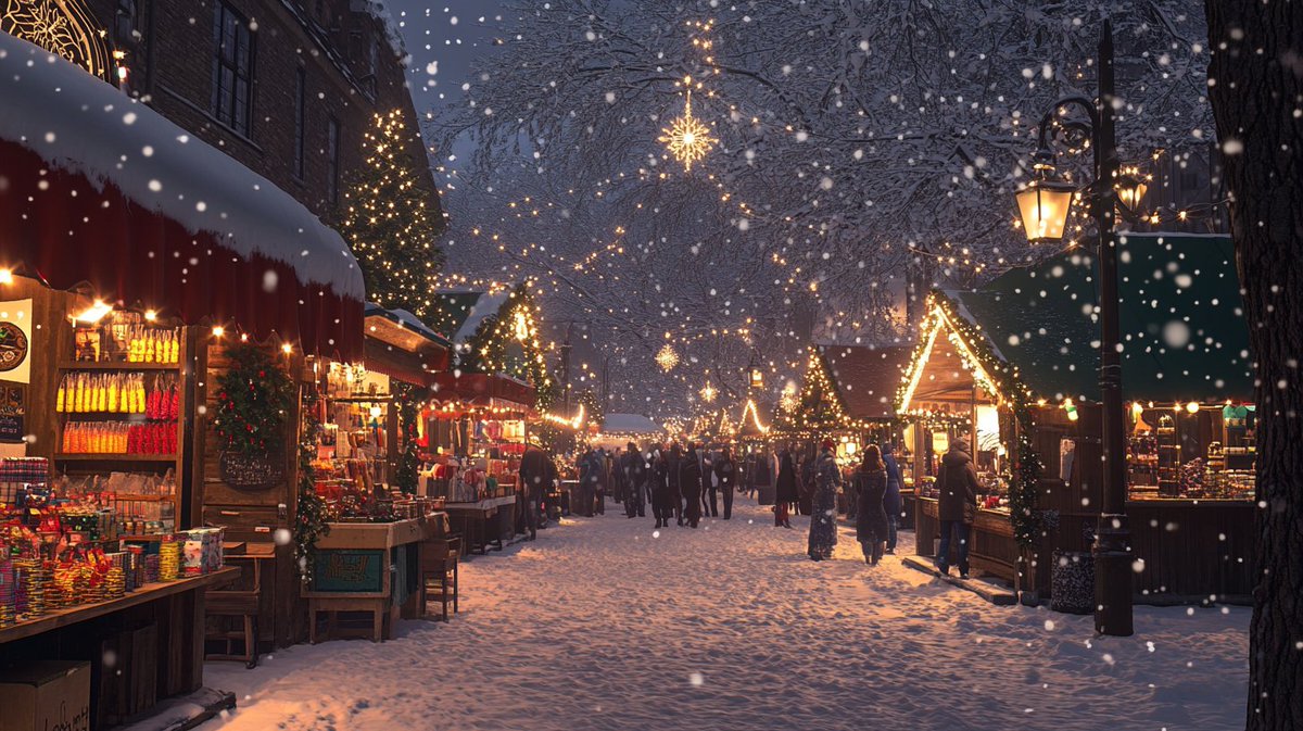 LitArtificial's tweet photo. QT Winter Market with Snow Falling
#Snowvember Day 15 https://t.co/UJMu8M9Fk0
