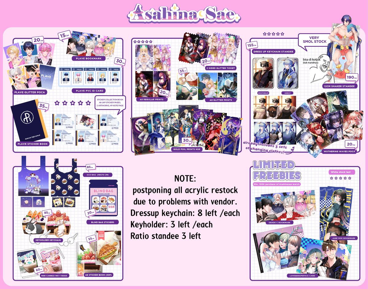 [❤&amp;🔃 appreciated!] 
⭐️Asahinasae Post #CF19 Mail Order is open!⭐️
🔽Manual form order
⌚️: 15November - 28 November 2024
📪: tinyurl.com/5ayw42dx
HSR | GI | PLAVE | NIKKE | WUWA| Animal and food

#comifuro19 #cf19catalogue