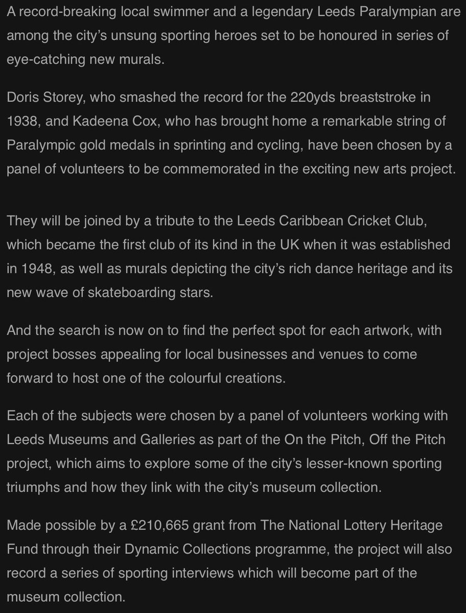 CllrJaneDowson's tweet image. Unsung Heroes - @LeedsMuseums need your help to find the right locations for murals of our sporting unsung heroes. @ChapelAToday @ReginaldCentre @kad_c