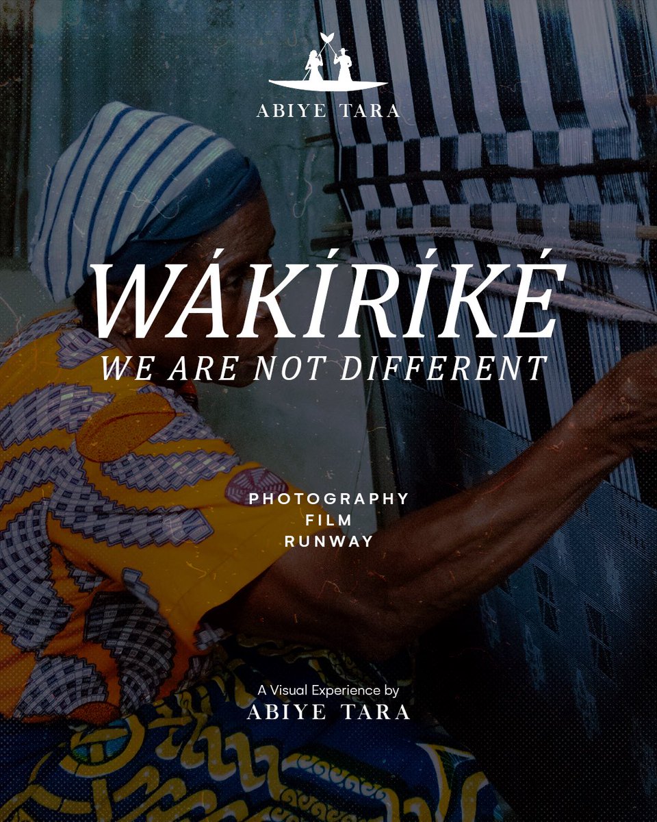 WÁKÍRÍKÉ A visual art experience.

*Photography exhibition 
*Short film documentary 
*Runway.

We’re super excited to share this one with our Tribe!
Join us on a journey of discovery.

Turn on post notifications to stay updated on this event!
#MadeinNigeria #abiyetara #fashion