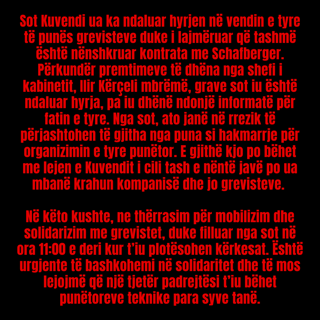 SOT NË 11:00 NË KUVEND!