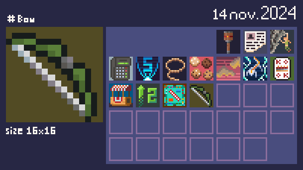 kaslipko's tweet photo. @Pixel_Dailies #pixel_dailies #pixelart #bow #aseprite #16x16 https://t.co/GZdKEpdOR1