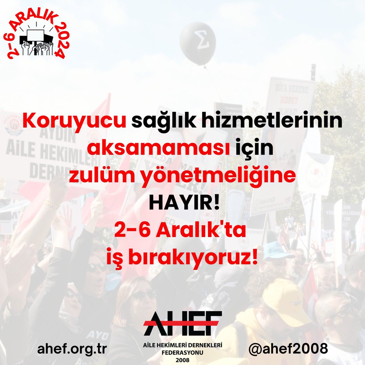 Koruyucu sağlık hizmetlerinin aksamaması için zulüm yönetmeliğine HAYIR!

2-6 Aralık’ta İŞ BIRAKIYORUZ !

<a href="/tcbestepe/">T.C. Cumhurbaşkanlığı</a> <a href="/halksagligigm/">Halk Sağlığı Genel Müdürlüğü</a> <a href="/saglikbakanligi/">T.C. Sağlık Bakanlığı</a> <a href="/drmemisoglu/">Prof. Dr. Kemal Memişoğlu</a> <a href="/RTErdogan/">Recep Tayyip Erdoğan</a>