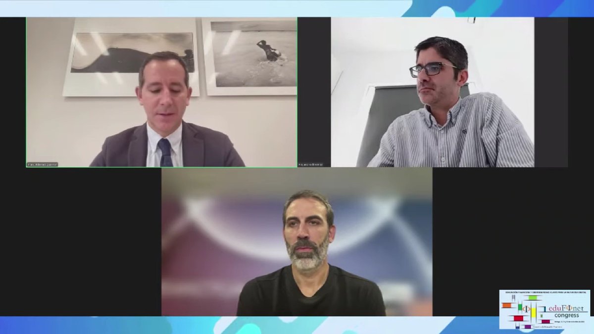 Alejandro Jiménez de <a href="/EBGMALAGA/">EBG Málaga</a> y Berni Rodríguez de @unicajabaloncesto participan en la mesa sobre la importancia y la contribución de la #EducaciónFinanciera para deportistas, moderada por Manuel Dorado de <a href="/FundUnicaja/">Fundación Unicaja</a>. #VIICongreso #FinancialLiteracy