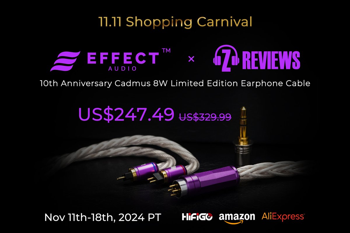 HiFiGoAudio's tweet photo. 😍Change the cable pairing for your IEMs!🥰
👀@EffectAudio × Z Review may make your music enjoyment better!🤗
🥳Get it here👇
Aliexpress:https://t.co/Bgl2ZJN9LQ
HiFiGo:
https://t.co/BpviDEt8CQ
Amazon US:https://t.co/3keMLL41mp
#EffectAudio #ZReview #HiFi #Audio #Cable #1111deal https://t.co/Vv8uObTsfp