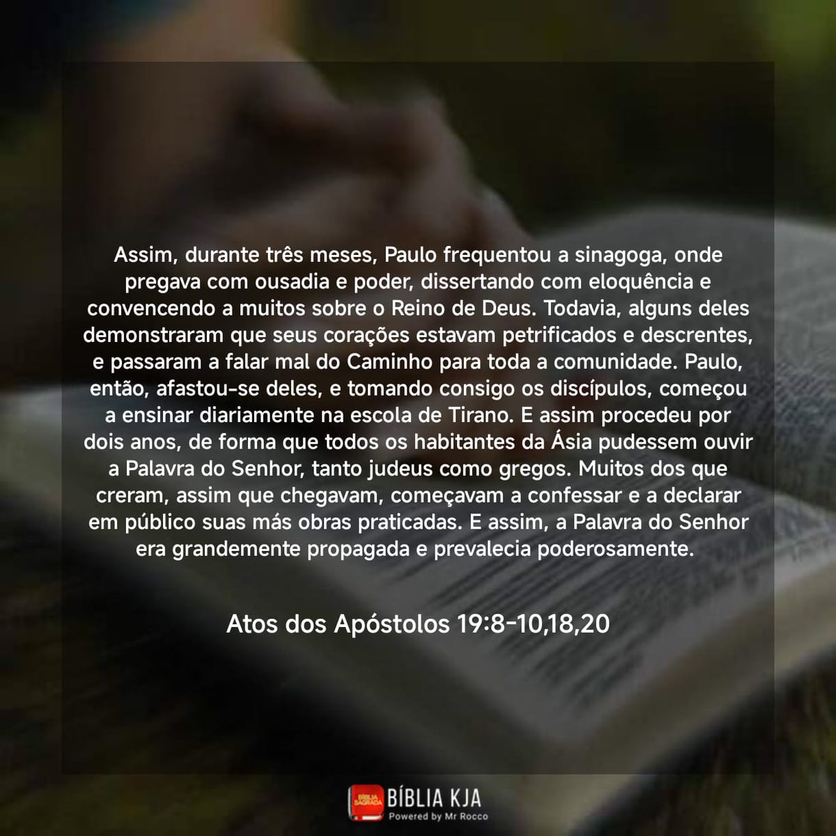 Jeanbsilva's tweet photo. Paulo prega e envia discípulos as cidades da Ásia. Há uma confrontação com o estilo de adoração das cidades e isso trás oposição de pessoas que se achavam prejudicadas, muitos aceitam e deixam suas antigas práticas, pois o evangelho é o poder de Deus para a salvação #rpsp #Atos19 https://t.co/rCVRMyOM8s