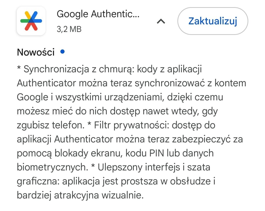 Pogotowie_IT's tweet image. W końcu #GoogleAuthenticator ma blokadę ekranu po uruchomienu i przy okazji zmienili design aplikacji.