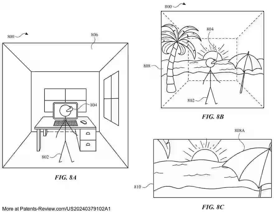 PatentPulse's tweet image. Apple's patent application #US20240379102A1 reveals methods for controlling immersive 3D environments. It responds to speech requests &amp;amp; adjusts outputs with user inputs. Explore the future of interactive tech with #3Dinterfaces by #Apple! $AAPL #PatentApplication #ImmersiveTech