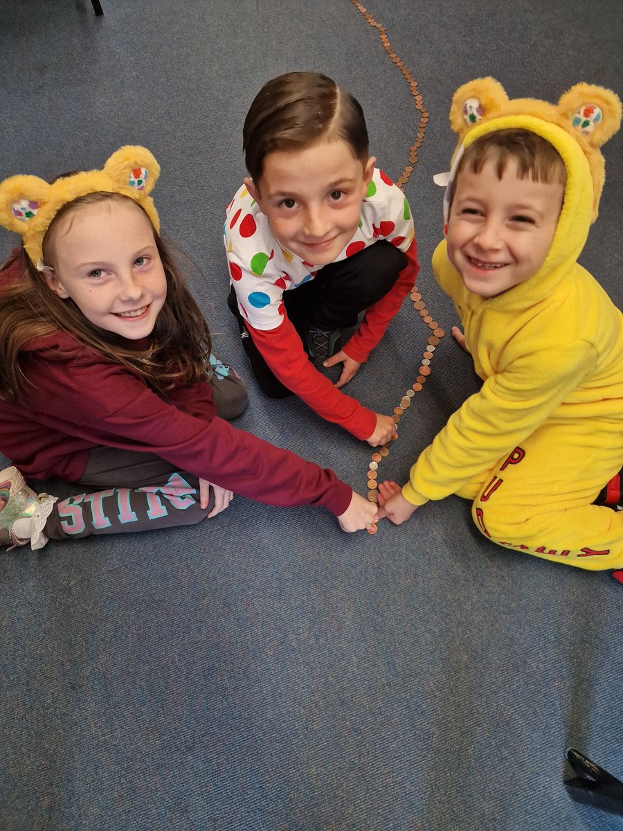 Line of coins for Children in need. Thankyou!!