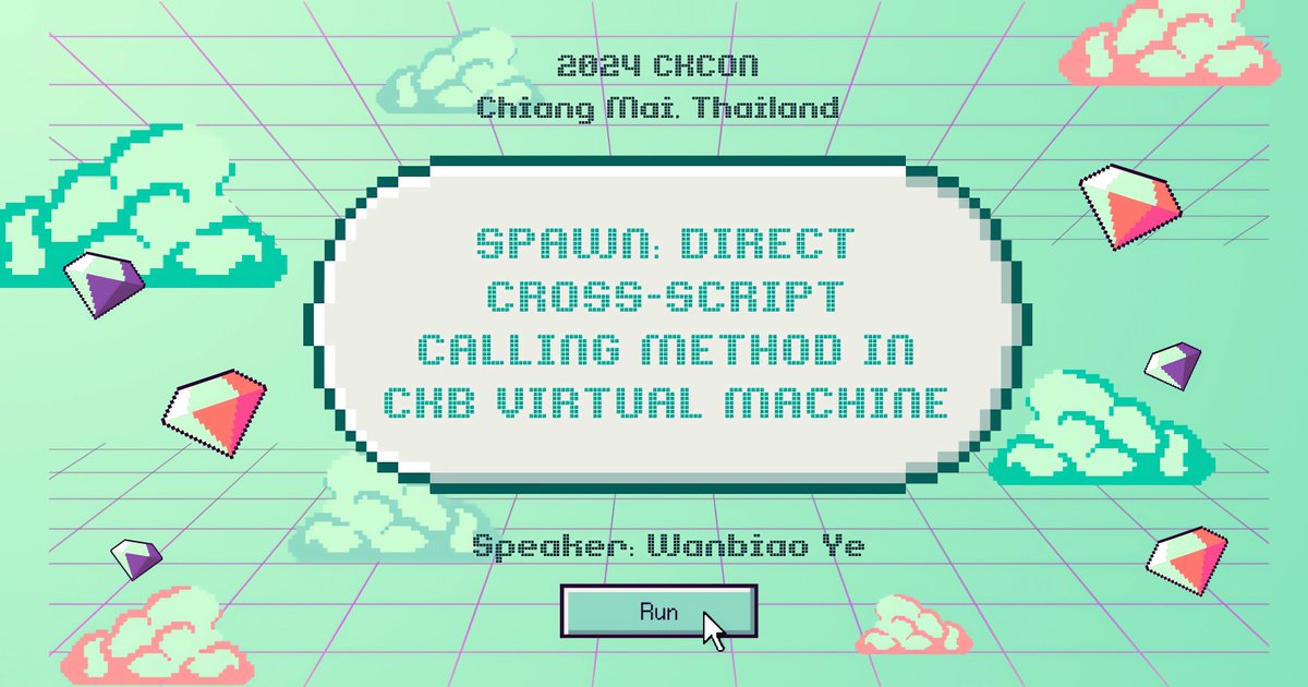 Cryptape (@cryptape) on Twitter photo Spawn, a star feature of #CKB's upcoming Meepo hard fork, brings cross-script calls for smoother, optimized workflows.
While the mainnet isn’t live yet, here’s a talk diving into it first 😎
🎥 Youtube: youtube.com/watch?v=nIOzFH…
📝Transcript: blog.cryptape.com/spawn-direct-c…
<a href="/RunningCKB/">Nervos Foundation</a> Spawn, a star feature of #CKB's upcoming Meepo hard fork, brings cross-script calls for smoother, optimized workflows.
While the mainnet isn’t live yet, here’s a talk diving into it first 😎
🎥 Youtube: youtube.com/watch?v=nIOzFH…
📝Transcript: blog.cryptape.com/spawn-direct-c…
<a href="/RunningCKB/">Nervos Foundation</a>