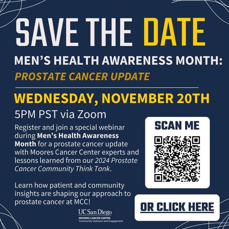 Rana McKay, MD, FASCO (@drranamckay) on Twitter photo Join us during Men’s Health Awareness month for updates in prostate cancer treatments and our lessons learned from our Community Think Tank. Open to all patients and caregivers. <a href="/UCSDCancer/">UC San Diego Health Moores Cancer Center</a> <a href="/UCSDCancer_COE/">UCSD Health Moores Cancer Center COE</a> <a href="/PCFnews/">Prostate Cancer Foundation</a> <a href="/ThePCCTC/">The PCCTC</a> <a href="/UCSDHealth/">UC San Diego Health</a> Join us during Men’s Health Awareness month for updates in prostate cancer treatments and our lessons learned from our Community Think Tank. Open to all patients and caregivers. <a href="/UCSDCancer/">UC San Diego Health Moores Cancer Center</a> <a href="/UCSDCancer_COE/">UCSD Health Moores Cancer Center COE</a> <a href="/PCFnews/">Prostate Cancer Foundation</a> <a href="/ThePCCTC/">The PCCTC</a> <a href="/UCSDHealth/">UC San Diego Health</a>