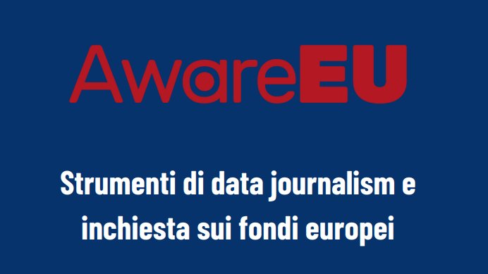 Osservatorio Civico PNRR (@oss_pnrr) on Twitter photo Progetto AwareEU: selezionate le 8 inchieste vincitrici del Corso di Giornalismo “Strumenti di Data Journalism e inchiesta sui Fondi Europei”. Al termine del percorso di mentoring, le inchieste saranno raccolte in una pubblicazione! <a href="/ActionAidItalia/">ActionAid Italia</a> <a href="/InfoNodes/">info.nodes</a> <a href="/ondatait/">onData</a> <a href="/Monithon/">Monithon</a> Progetto AwareEU: selezionate le 8 inchieste vincitrici del Corso di Giornalismo “Strumenti di Data Journalism e inchiesta sui Fondi Europei”. Al termine del percorso di mentoring, le inchieste saranno raccolte in una pubblicazione! <a href="/ActionAidItalia/">ActionAid Italia</a> <a href="/InfoNodes/">info.nodes</a> <a href="/ondatait/">onData</a> <a href="/Monithon/">Monithon</a>