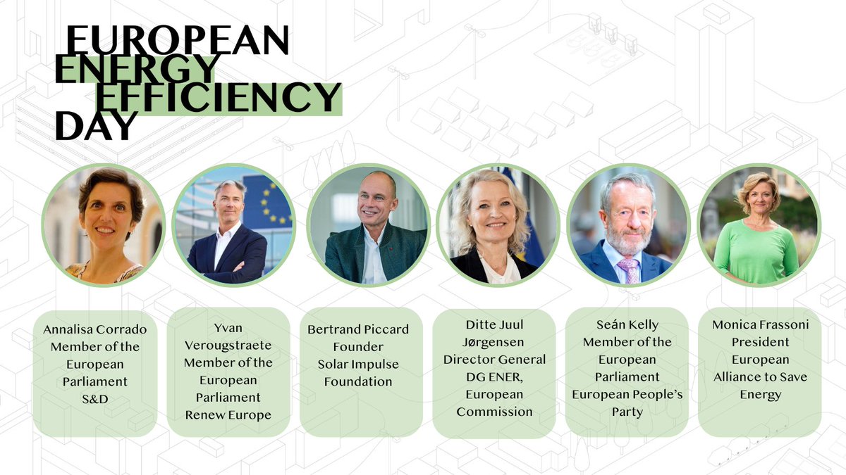 📅 Meet our speakers for  Energy Efficiency Day 2024, taking place in the European Parliament on 4 December!

Visit ➡ energyefficiencyday.eu

Due to limited seats, in-person attendance is by invitation only ❗

💻 To follow EEDay online, register here: bit.ly/4fnVXs0