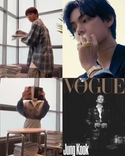 acjkv1337's tweet photo. RP ジンくんがテヒョンさん、ホビさんがジョングクのVogue持っててくれたんだね😭
こういうとこ！！！！
ヒョンラ、やっぱり素敵🥹💕 https://t.co/ppNGcnK0EU