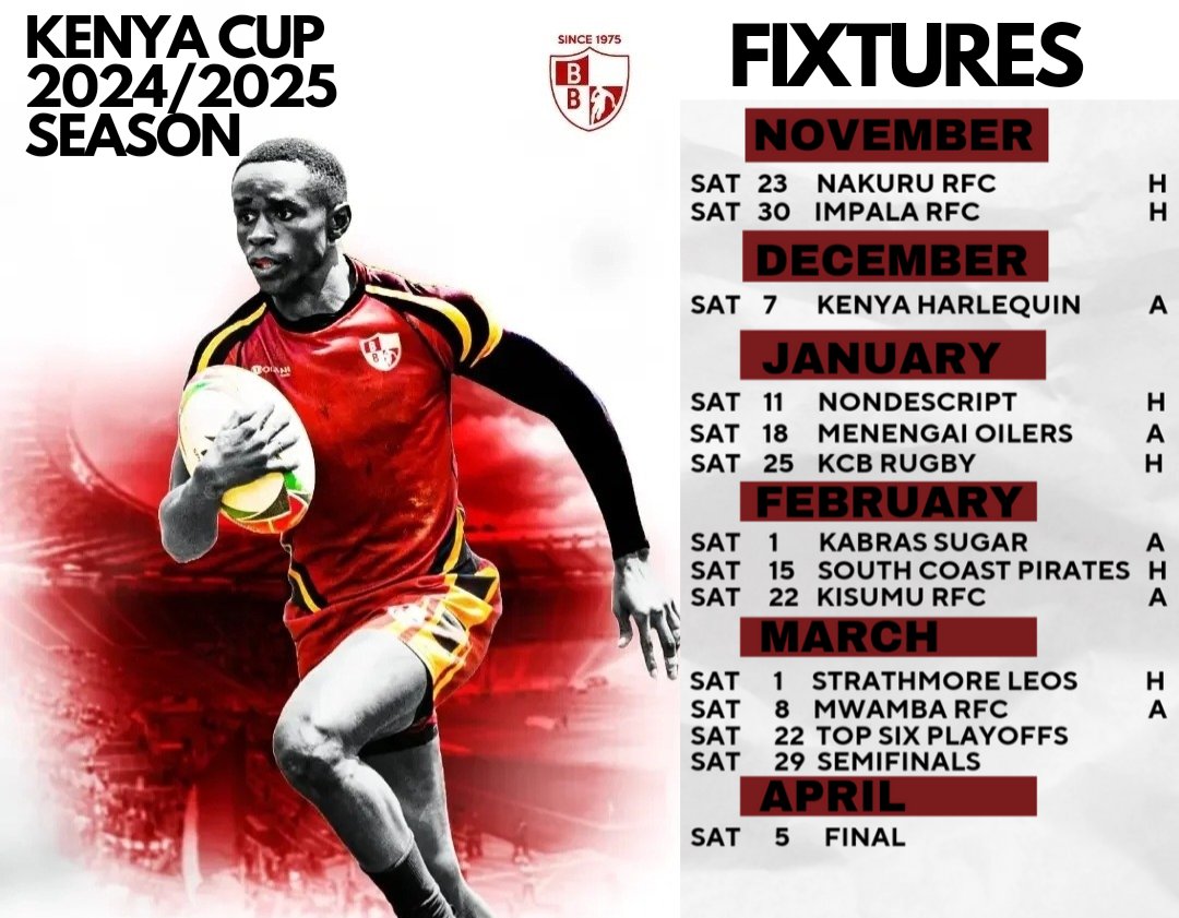 BlakBladRC's tweet image. Game days are back! Wear #wanyudhee colors and bring your voices, let’s make the stands roar louder than ever this #kenyacup season.
#blakblad
#bleedblak
#loyaltotheflow
#rugbyke