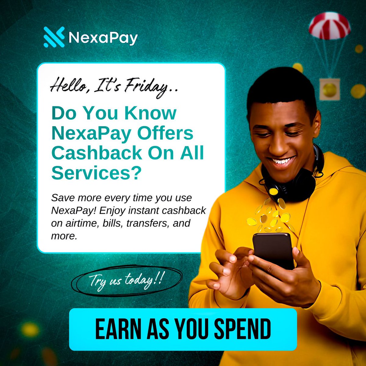 nexapay_ng's tweet image. You don&apos;t want to miss our cashback offers
Sign up Now and start enjoying
👇
nexapay.ng 

#NexaPay #SpendAndEarn #TechRewards #Cashback