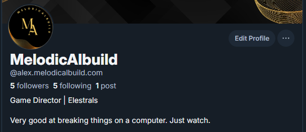 MelodicAlbuild's tweet photo. Since everyone else is... Come say Hi on Bluesky! https://t.co/ASur2iodK7
