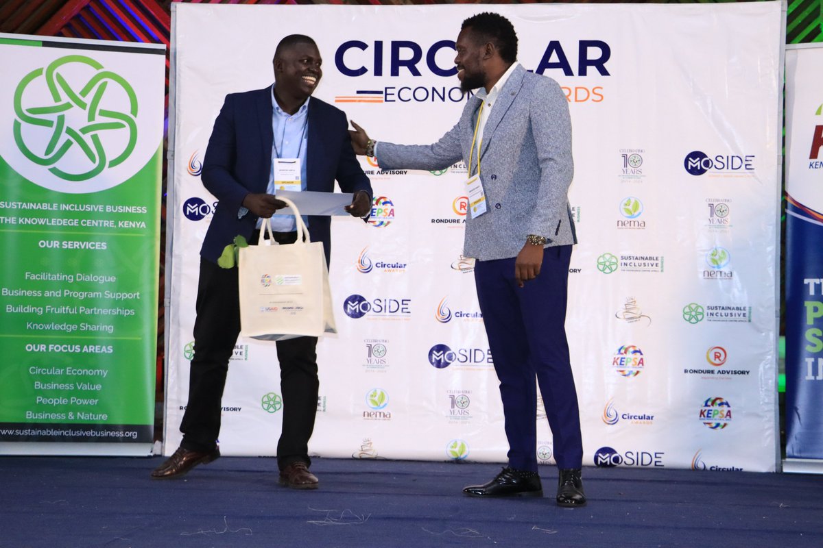 KenyaCIC's tweet photo. Special congratulations also go to @mtaka_solutions  and @BausTaka, two remarkable enterprises supported by KCIC #SWIFT Programme, who won awards in the “Circular Economy Tech Disruptor” category. Led by Dr. Tayba Hatimy and @abilabenson, these enterprises are transforming waste management in Mombasa and Kisumu with innovative tech solutions and community engagement.