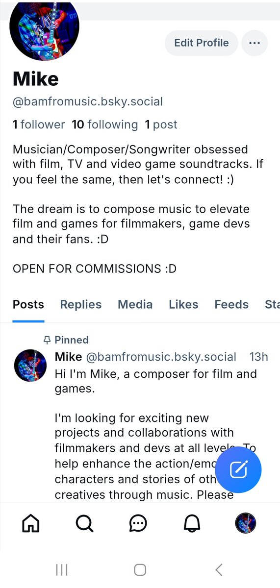 I'll still be posting on here, but all bits of media like music previews will be on bluesky now. I'll try and find you all and follow, but if you'd like to help me keep up with your brilliant works, you can follow me here :)  bsky.app/profile/bamfro…