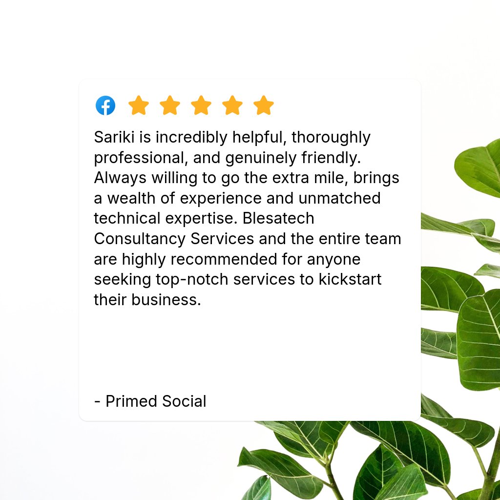 blesatech's tweet photo. Sariki is incredibly helpful, thoroughly professional, and genuinely friendly. Always willing to go the extra mile, brings a wealth of experience and unmatched technical expertise. Blesatech Consultancy Services and the entire team are highly recommended for anyone seeking https://t.co/xWOhjt2Bjw