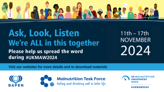 What are your tips for staying nourished during the colder months?
 
Share your advice, and let’s raise awareness together! Remember to Ask, Look, Listen for signs of malnutrition - every action counts.
 
#AskLookListen #UKMAW2024 #TakeAction