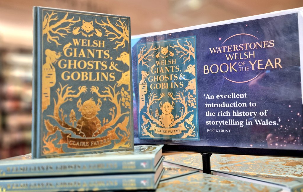 We are very excited to reveal that the Waterstones Welsh Book of the Year 2024 is;

Welsh Giants, Ghosts and Goblins, by @ClaireFayers!

"An excellent introduction to the rich history of storytelling in Wales" <a href="/Booktrust/">BookTrust</a>

"Vibrant... packed with magic, wit and warmth" <a href="/petergbell/">P.G. Bell (is no longer here)</a>