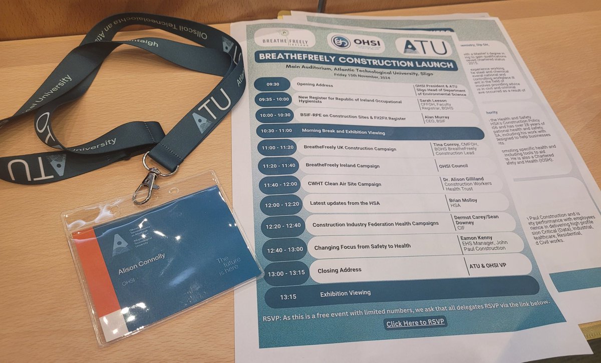 Ali Connolly (@aliconnolly18) on Twitter photo Excited to visit ATU Sligo for <a href="/OHIreland/">Occupational Hygiene Society of Ireland (OHSI)</a> event Breathefreely Construction launch.
Learn about the work being done by the society ohireland.org
freely use breathe freely resources
breathefreely.ie
Making impact for worker safety!!
<a href="/ucd_sphpss/">UCD Public Health, Physiotherapy & Sports Science</a> <a href="/CshwSafety/">UCD CSHW</a> Excited to visit ATU Sligo for <a href="/OHIreland/">Occupational Hygiene Society of Ireland (OHSI)</a> event Breathefreely Construction launch.
Learn about the work being done by the society ohireland.org
freely use breathe freely resources
breathefreely.ie
Making impact for worker safety!!
<a href="/ucd_sphpss/">UCD Public Health, Physiotherapy & Sports Science</a> <a href="/CshwSafety/">UCD CSHW</a>