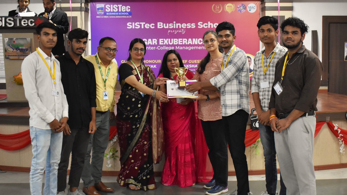 SagarCollege's tweet photo. #SISTec #BusinessSchool organized a two-day Inter-College #ManagementFest, ‘Sagar #Exuberance 3.0,’. The event aimed to foster managerial acumen, creativity, teamwork, a competitive spirit, and #entrepreneurialskills among #students.

Read more: https://t.co/A6n6fHSes6 https://t.co/6Fza7pOcsT