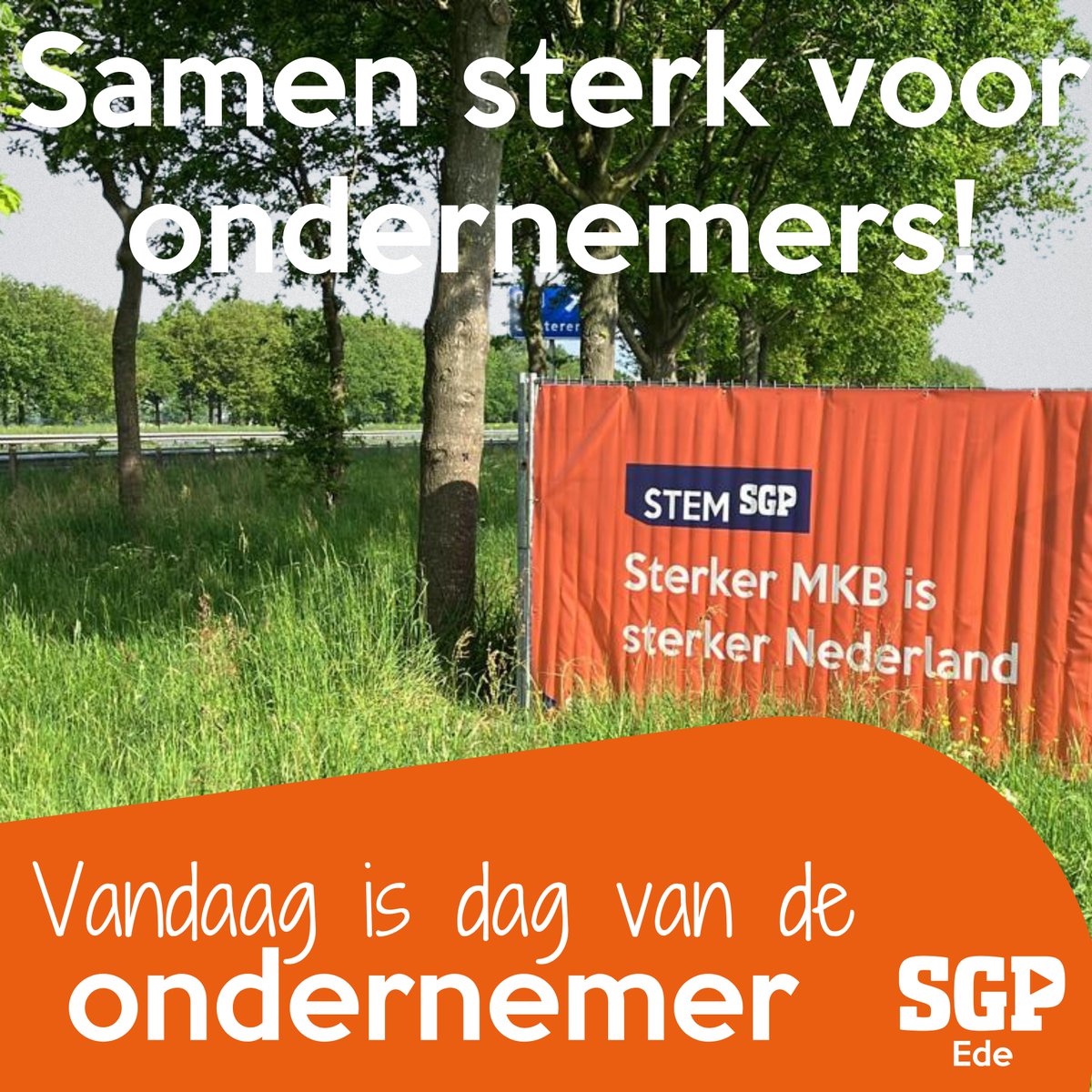 Vandaag vieren we de Dag van de Ondernemer! Ondernemers vormen de motor van onze economie. 
De SGP Ede heeft grote waardering voor alle lokale ondernemers. Vandaag zetten we hen in het zonnetje en spreken we onze dank uit. 
Bedankt voor jullie inzet en bijdrage aan onze gemeente!