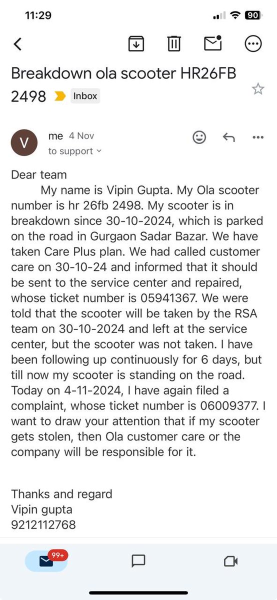 VIPINAG53933580's tweet photo. Be aware before buying OLA Electric. 

It BREAKDOWN again and again, also company doesn't give you quick repair service. Once it breakdown it takes average 20 days to repair at ola service centre.
Recently my scooter got breakdown, I https://t.co/T6iWOTrRXq