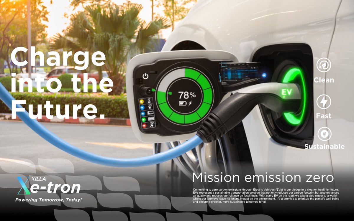 Prime_Xilla's tweet photo. Power up your drive and join the mission for a cleaner future! With Xilla, charging your EV is now clean, fast, and sustainable. 

Embrace zero-emission journeys and be part of a revolution that powers tomorrow, today. 

 #SustainableMobility #EVCharging #CleanEnergy #GoGreen https://t.co/xZhqrXW5F5