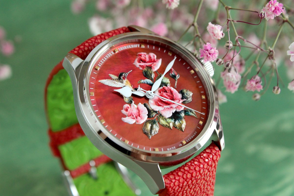 A_Shorokhoff's tweet image. COLIBRI 2 - Limited Edition - Now Online!

Alexander Shorokhoff is known for going his own way and today we present the Colibri 2. This version features a modern 3D printing technique on a beautiful red mop dial. 
alexander-shorokhoff.com/en/boutique/co…
#alexandershorokhoff #colibri #3d #news