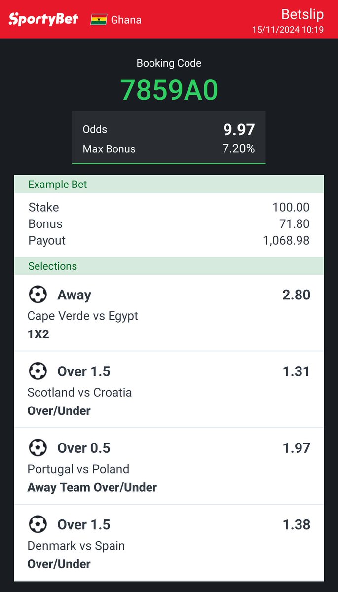 GSunday40328's tweet photo. Hey check out the bet I just placed on Sportybet! https://t.co/PhqRStF5NQ https://t.co/0pOSTwwO8h