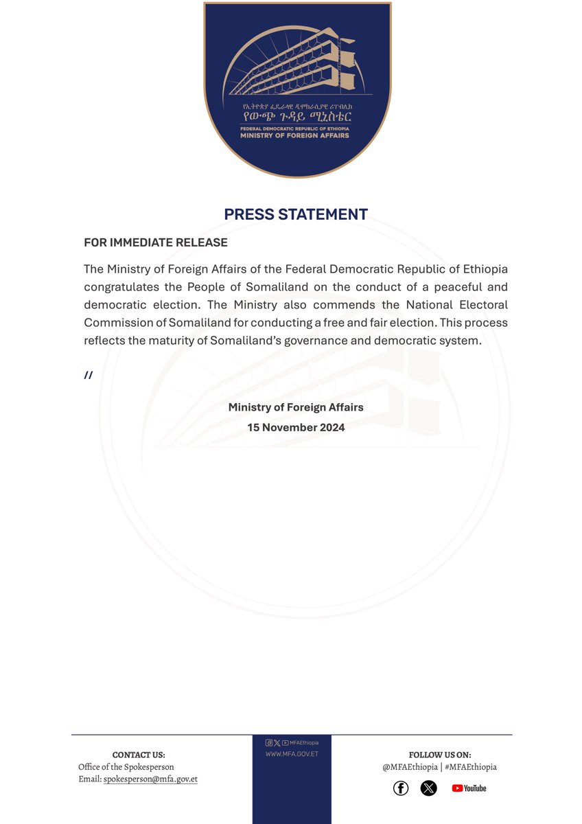 The Ministry of Foreign Affairs of #Ethiopia 🇪🇹 (@mfaethiopia) on Twitter photo 