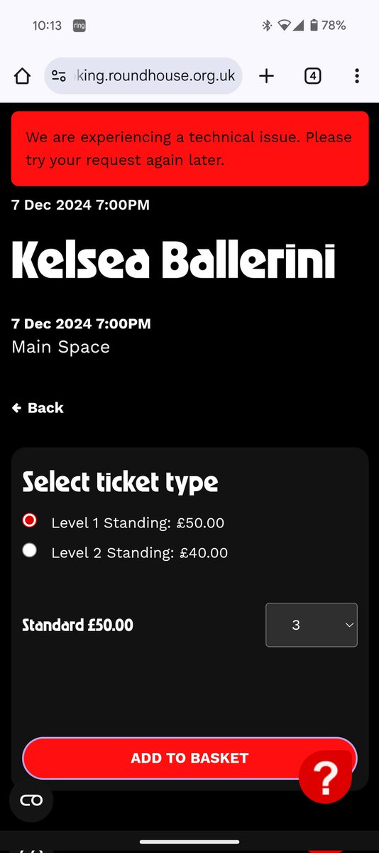 TjChapperz's tweet photo. @RoundhouseLDN award for the worst website ever goes to the Roundhouse, technical issue after technical issue. https://t.co/H8Mr95H2JQ