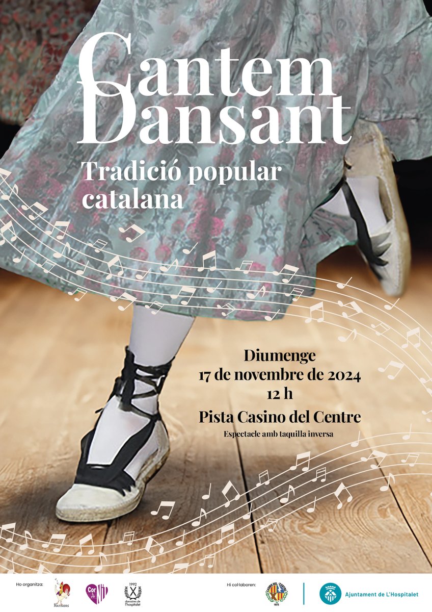 Torna 𝐂𝐚𝐧𝐭𝐞𝐦 𝐝𝐚𝐧𝐬𝐚𝐧𝐭 on cant i dansa es donen la mà com a pilars de la tradició popular catalana.

Us hi esperem!

📅Diumenge, 17/11 , a les 12 h.
📍Casino del Centre

#CulturaLH <a href="/CordeNit/">Cor de Nit L'H</a> <a href="/CoralMatiners/">Coral Els Matiners</a>