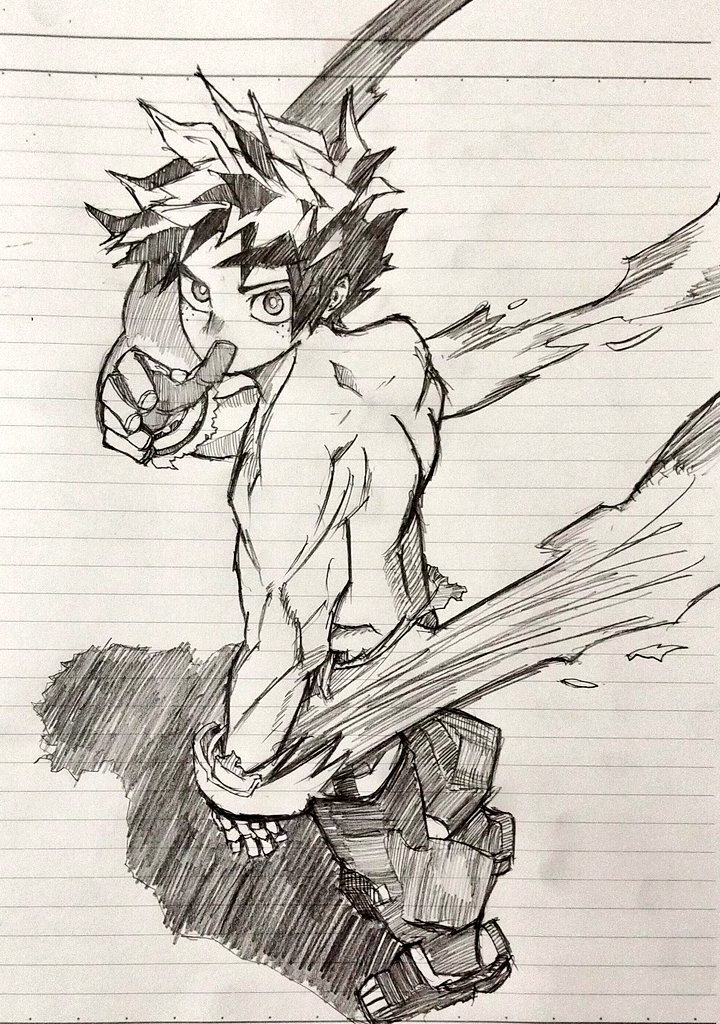 #僕のヒーローアカデミア 
 #緑谷出久
 #絵描きさんフォロバ100 
 #再掲したらフォロワーが増えるらしい 
昔描いた緑谷出久です✨