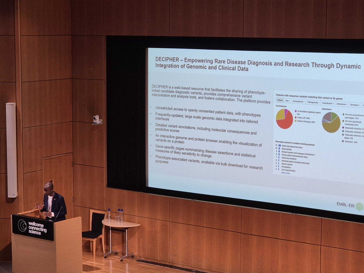 deciphergenomic's tweet image. Join Blessing from the DECIPHER team at #GenomeInformatics24 and hear more about how DECIPHER empowers rare disease diagnosis and research.