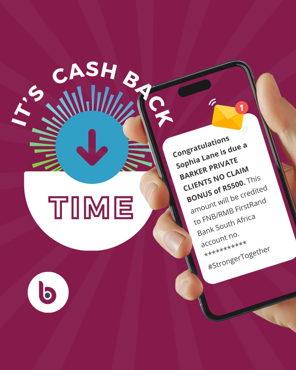Once again, we’re delighted to share that we’ve distributed over R7 million💰to Barker Private Clients who have not claimed between 1st November 2023 and 31st October 2024. 

This, our 30th annual Barker No Claim Cash Back Bonus.