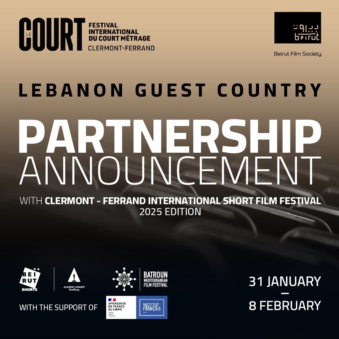 Exciting News !

Lebanon is on the Map
We are thrilled to announce the partnership with the Clermont - Ferrand International Short Film Festival @ClermontISFF
#ClermontFF25

Lebanon Country Guest organized by: 
#BeirutFilmSociety 
<a href="/BeirutShorts/">Beirut Shorts</a>
#BeirutShorts
#BatrounMedFilmFest