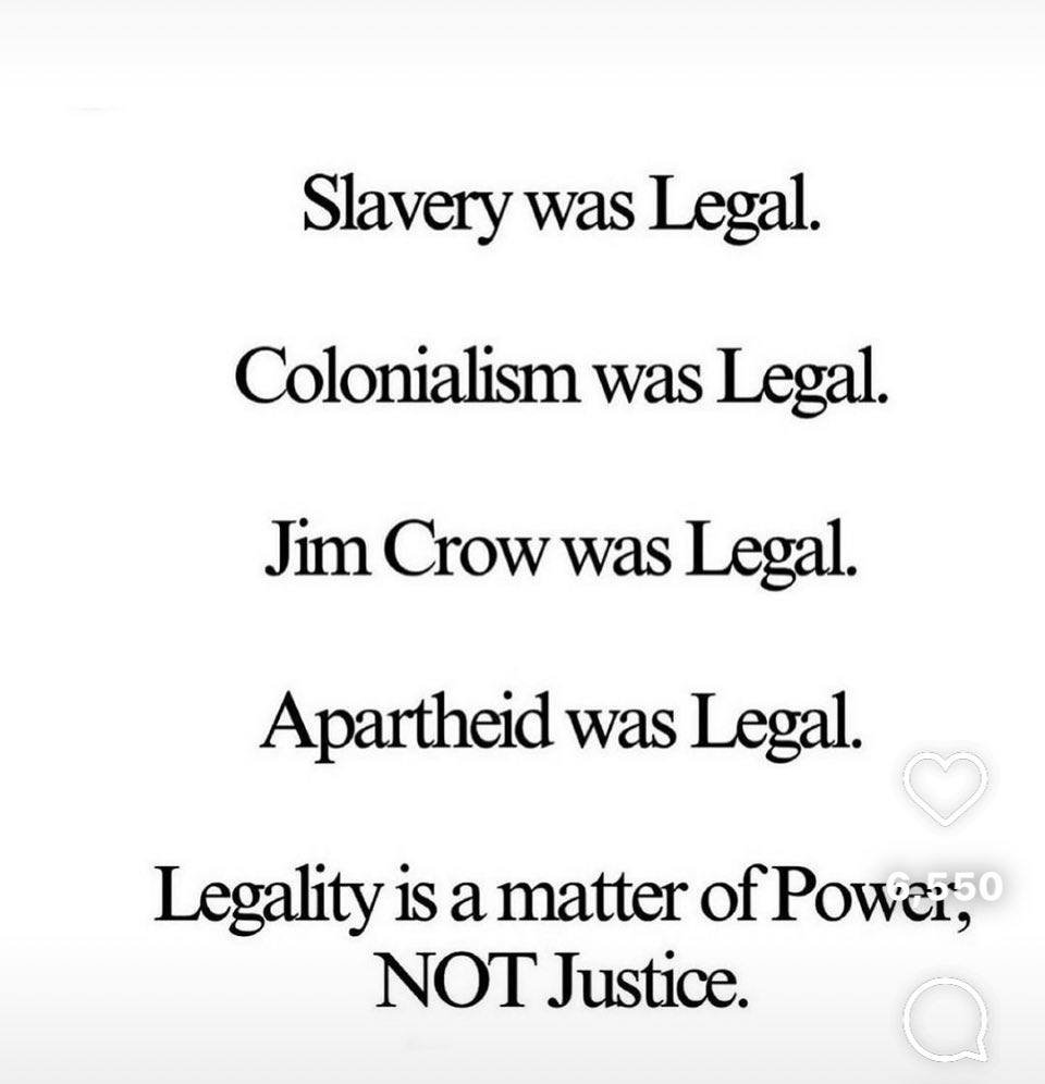 TimOnTheTractor's tweet image. Legality vs Justice.