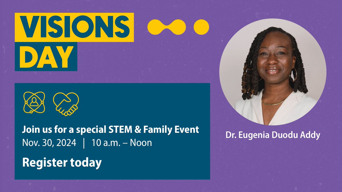 Join us for a special STEM &amp; Family Event in collaboration with Visions of Science!

This event features a Caregiver &amp; Keynote Workshop by CEO Dr. Eugenia Duodu Addy, &amp; hands-on activities for Black children to build STEM awareness &amp; spark curiosity.

🔗 bit.ly/STEMNov30
