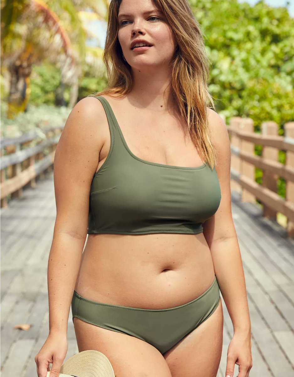 BikiniRepost's tweet photo. Aerie Wide Strap Longline Scoop Bikini Top in Olive Fun https://t.co/JgwQmNvaWu