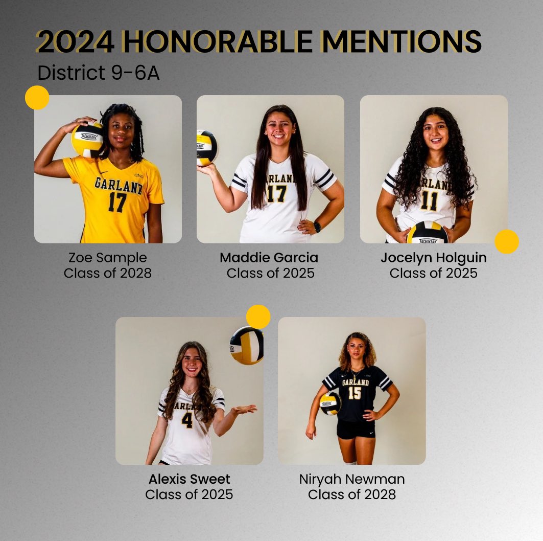 Shoutout to our Lady Owls who received Honorable Mentions this volleyball season! 🏐 Your hard work, dedication, and effort on the court didn’t go unnoticed. We’re proud of you for representing Garland with pride. Keep shining! 🦉 <a href="/GHS_Owls/">Garland High School</a>