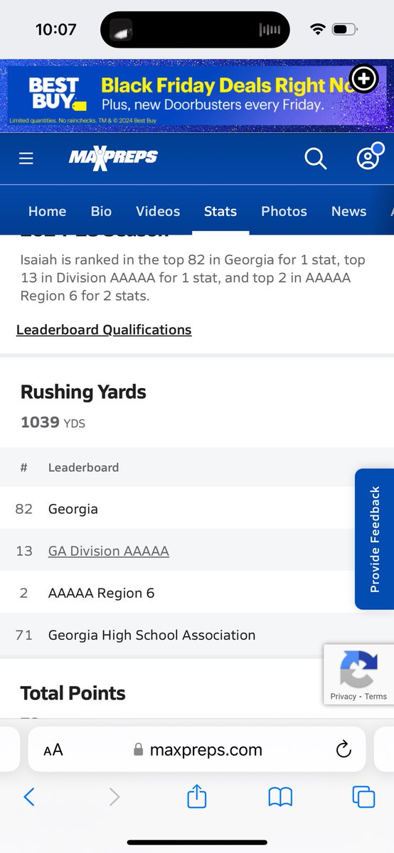 Isaiah payton (@isaiahpayton16) on Twitter photo 1626 total yards this season 1039 rushing yards limits I thought I could never reach 1st playoff game tonight at Milton 7:30 <a href="/_bwalker3/">Bernard Walker</a> <a href="/CoachMelo90/">Coach Meloβ’οΈ</a> @A1Willzz <a href="/RecruitGeorgia/">Recruit Georgia</a> <a href="/GHSFdaily/">GHSF Daily</a> 1626 total yards this season 1039 rushing yards limits I thought I could never reach 1st playoff game tonight at Milton 7:30 <a href="/_bwalker3/">Bernard Walker</a> <a href="/CoachMelo90/">Coach Meloβ’οΈ</a> @A1Willzz <a href="/RecruitGeorgia/">Recruit Georgia</a> <a href="/GHSFdaily/">GHSF Daily</a>
