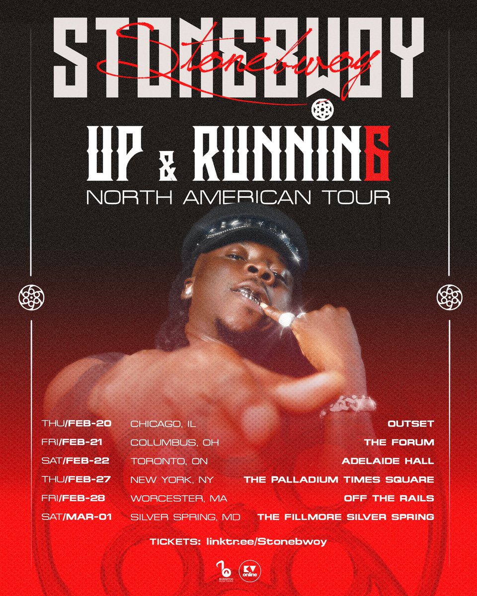 I’m bringing UP &amp; RUNNIN6 to 🇺🇸🇨🇦 next year, don’t be left out!

Tickets: linktr.ee/Stonebwoy
