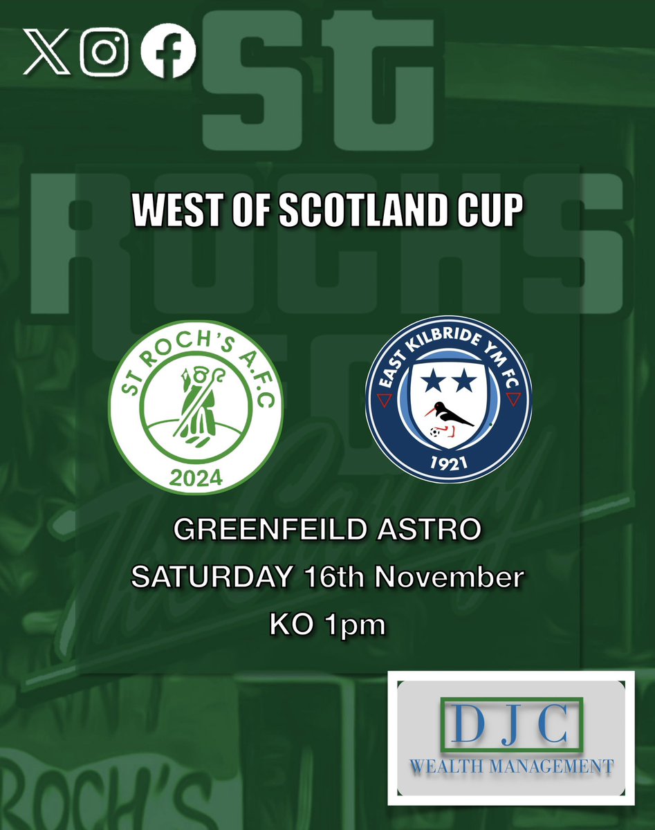 St Roch’s AFC (@strochsafc) on Twitter photo Cup action for the Candy Ams this weekend 🍭💚
<a href="/StRochsJuniors/">St Roch's FC</a>
<a href="/Candykendo/">St.Rochs Kendo</a>
<a href="/StRochs20s/">St Rochs 20s</a>
<a href="/OfficialSMAFA/">SMAFA</a>
<a href="/scottish_aff/">AmateurFixturesResultsSCO</a> Cup action for the Candy Ams this weekend 🍭💚
<a href="/StRochsJuniors/">St Roch's FC</a>
<a href="/Candykendo/">St.Rochs Kendo</a>
<a href="/StRochs20s/">St Rochs 20s</a>
<a href="/OfficialSMAFA/">SMAFA</a>
<a href="/scottish_aff/">AmateurFixturesResultsSCO</a>