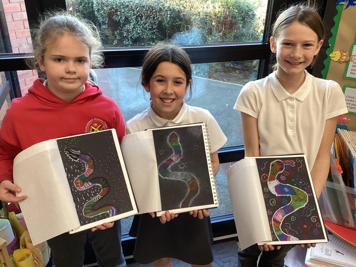 Pupils have been learning about Dreamtime Aboriginal stories and have designed beautiful ‘Rainbow Serpents,’ using traditional patterns, symbols and designs. 😃<a href="/PentrepoethPrim/">Pentrepoeth Primary</a>